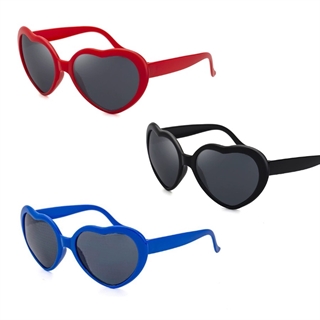 Hjerte solbriller - Rød, sort eller blå ramme